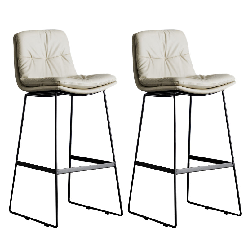 Modern Backrest Armless Counter Stool Iron Cafe Bar Stool with Cushion