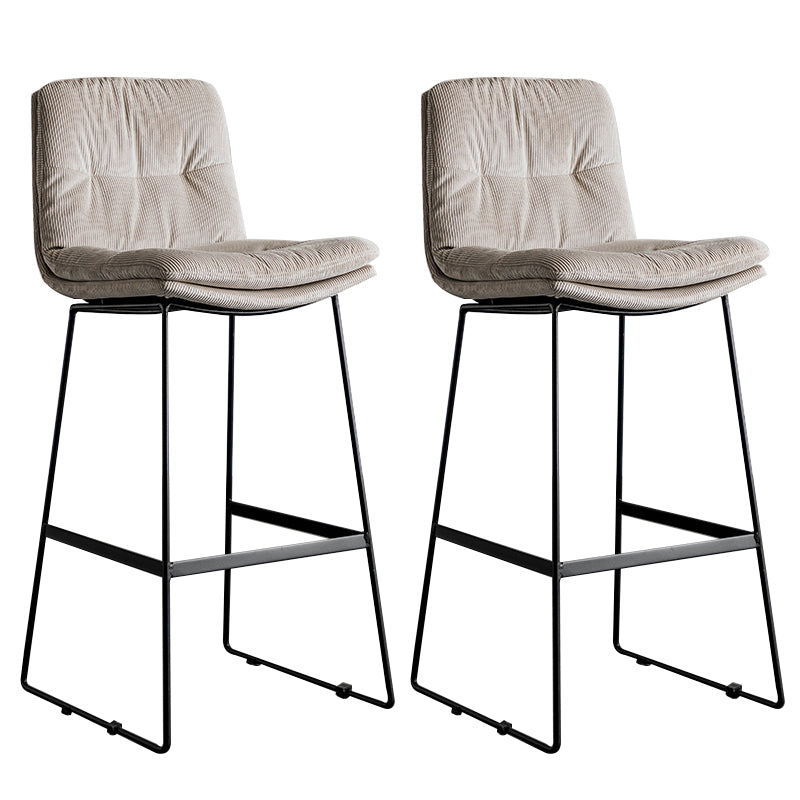 Modern Backrest Armless Counter Stool Iron Cafe Bar Stool with Cushion