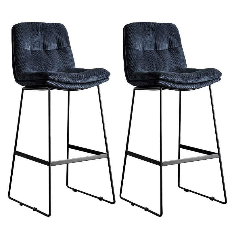 Modern Backrest Armless Counter Stool Iron Cafe Bar Stool with Cushion
