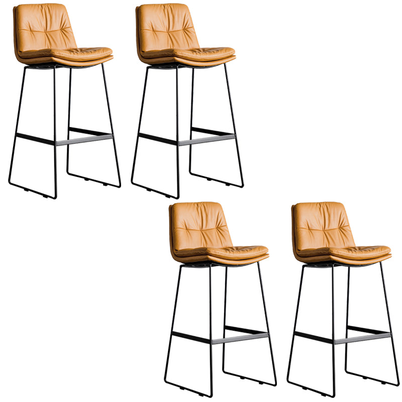 Modern Backrest Armless Counter Stool Iron Cafe Bar Stool with Cushion