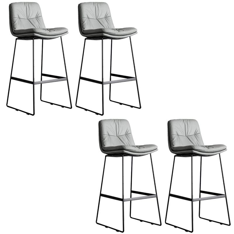 Modern Backrest Armless Counter Stool Iron Cafe Bar Stool with Cushion