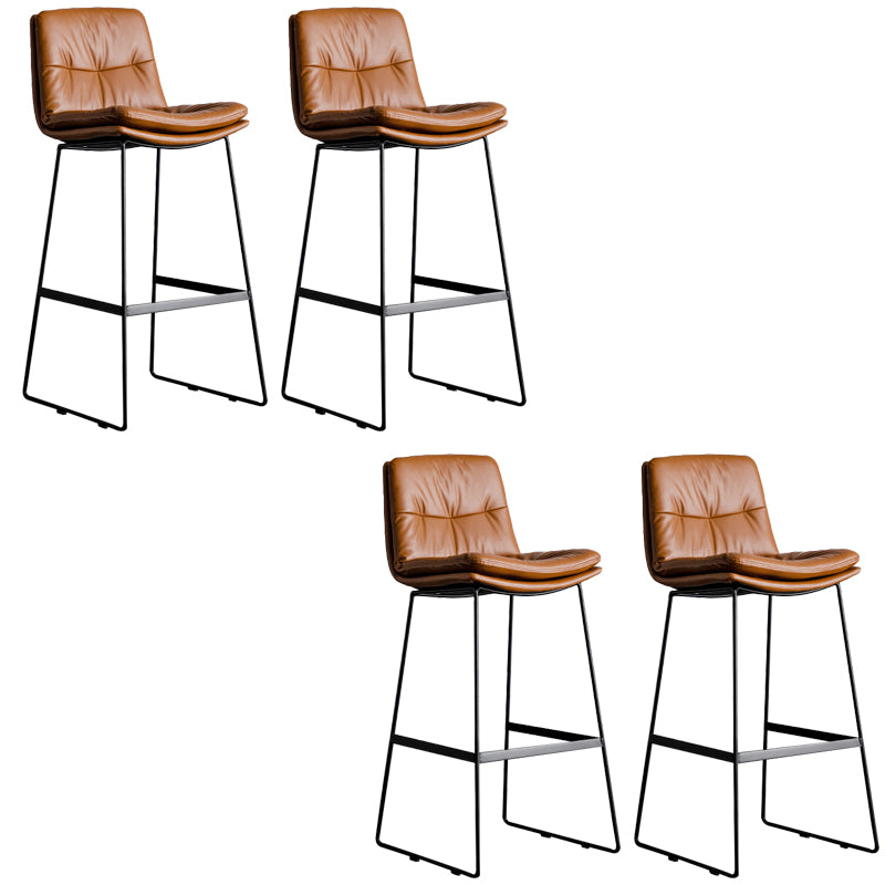 Modern Backrest Armless Counter Stool Iron Cafe Bar Stool with Cushion