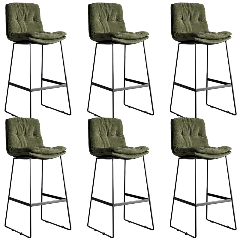 Modern Backrest Armless Counter Stool Iron Cafe Bar Stool with Cushion
