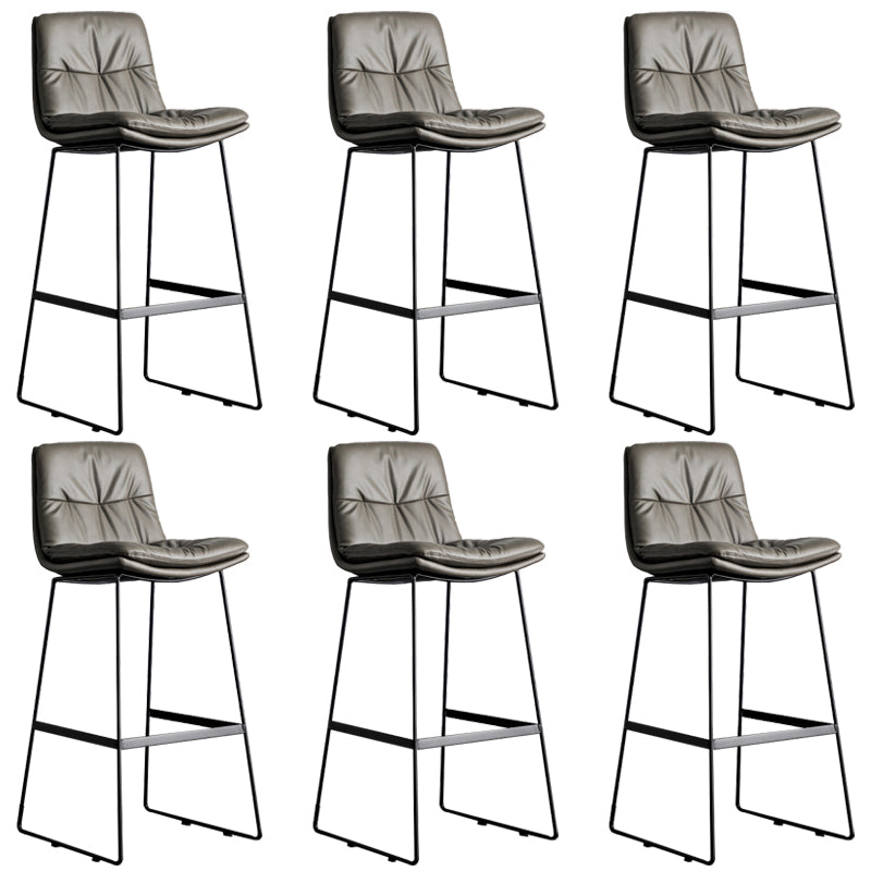 Modern Backrest Armless Counter Stool Iron Cafe Bar Stool with Cushion