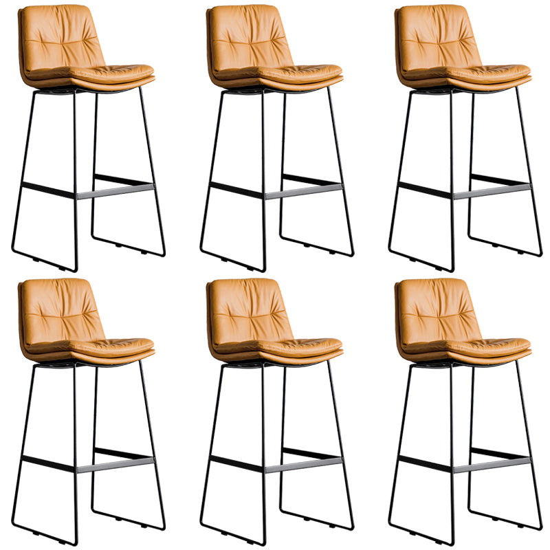 Modern Backrest Armless Counter Stool Iron Cafe Bar Stool with Cushion