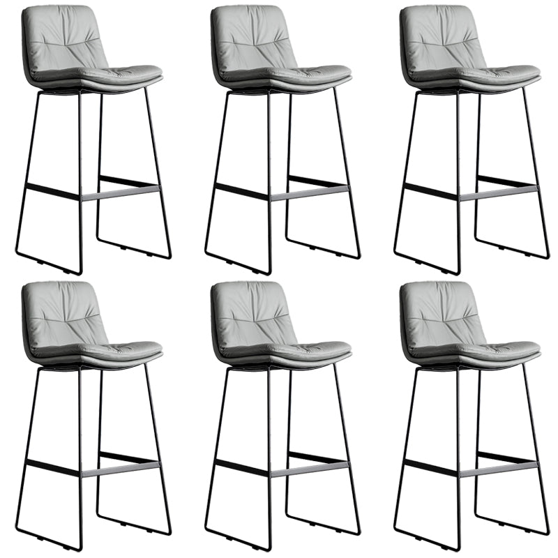 Modern Backrest Armless Counter Stool Iron Cafe Bar Stool with Cushion