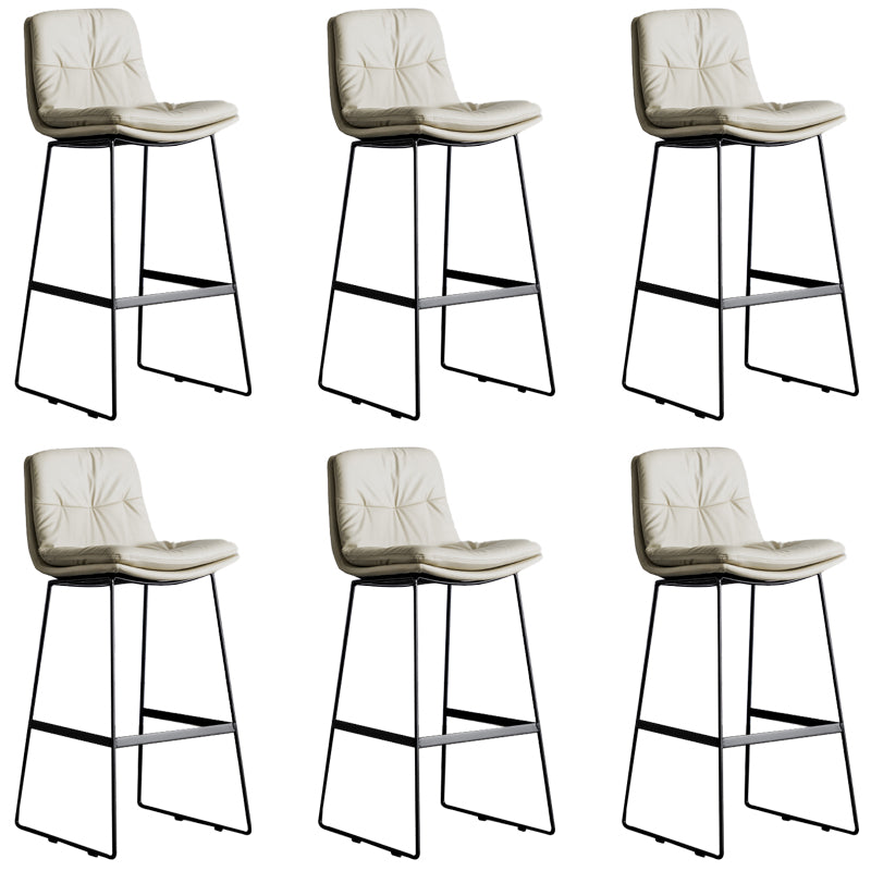Modern Backrest Armless Counter Stool Iron Cafe Bar Stool with Cushion