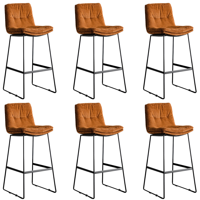 Modern Backrest Armless Counter Stool Iron Cafe Bar Stool with Cushion