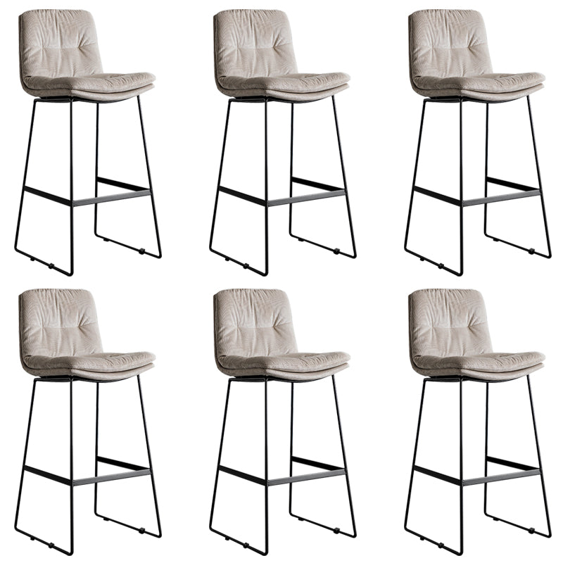 Modern Backrest Armless Counter Stool Iron Cafe Bar Stool with Cushion