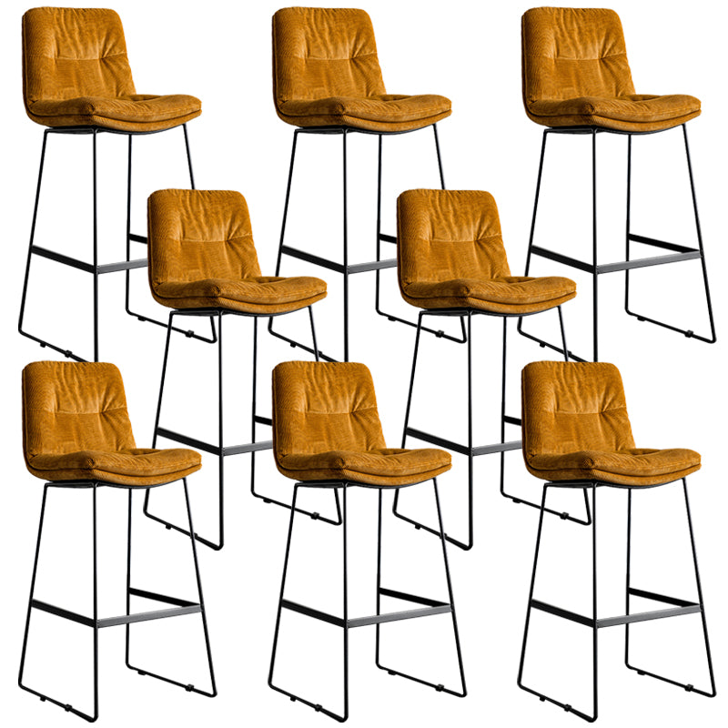 Modern Backrest Armless Counter Stool Iron Cafe Bar Stool with Cushion