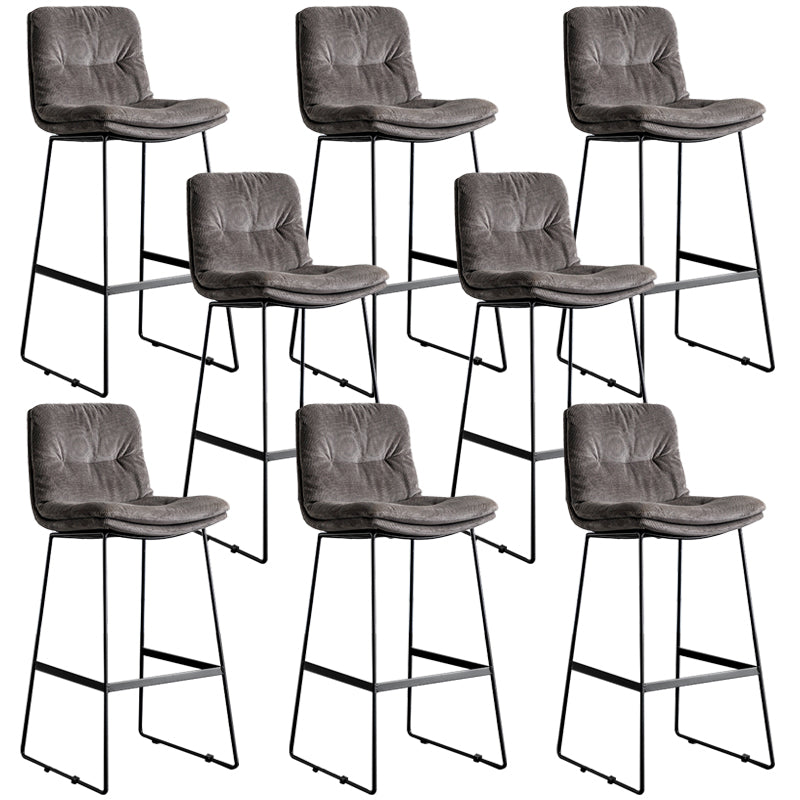 Modern Backrest Armless Counter Stool Iron Cafe Bar Stool with Cushion