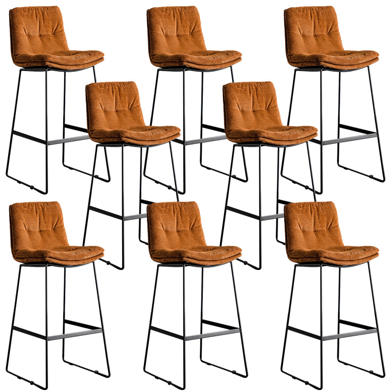 Modern Backrest Armless Counter Stool Iron Cafe Bar Stool with Cushion