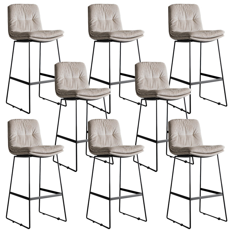 Modern Backrest Armless Counter Stool Iron Cafe Bar Stool with Cushion
