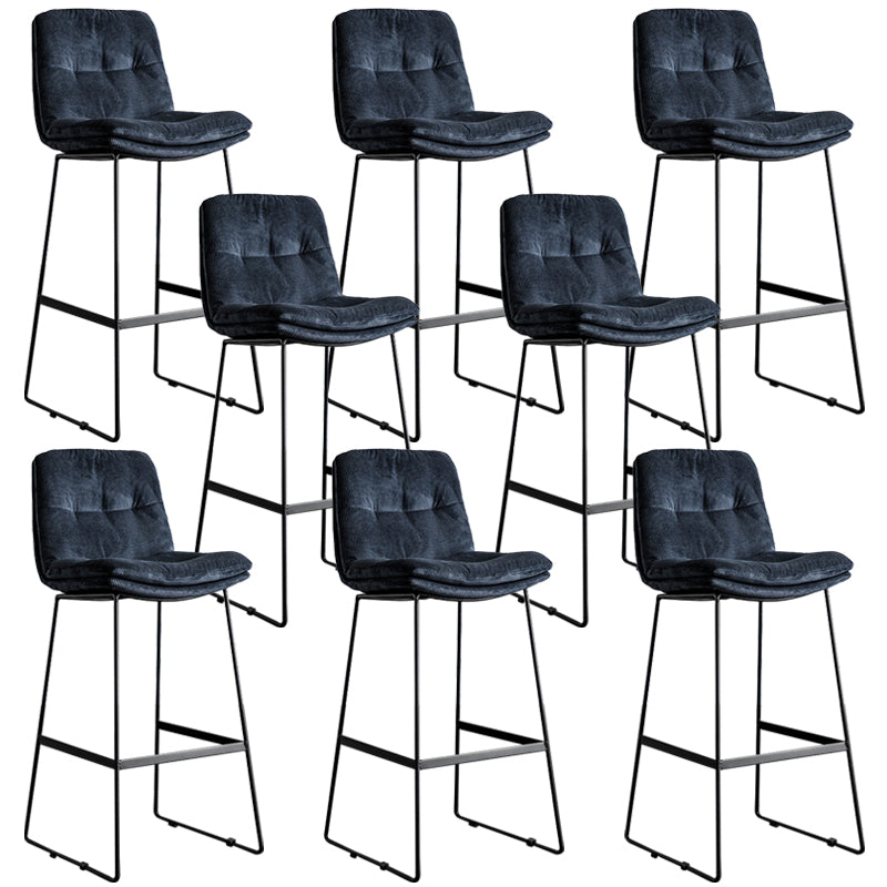 Modern Backrest Armless Counter Stool Iron Cafe Bar Stool with Cushion