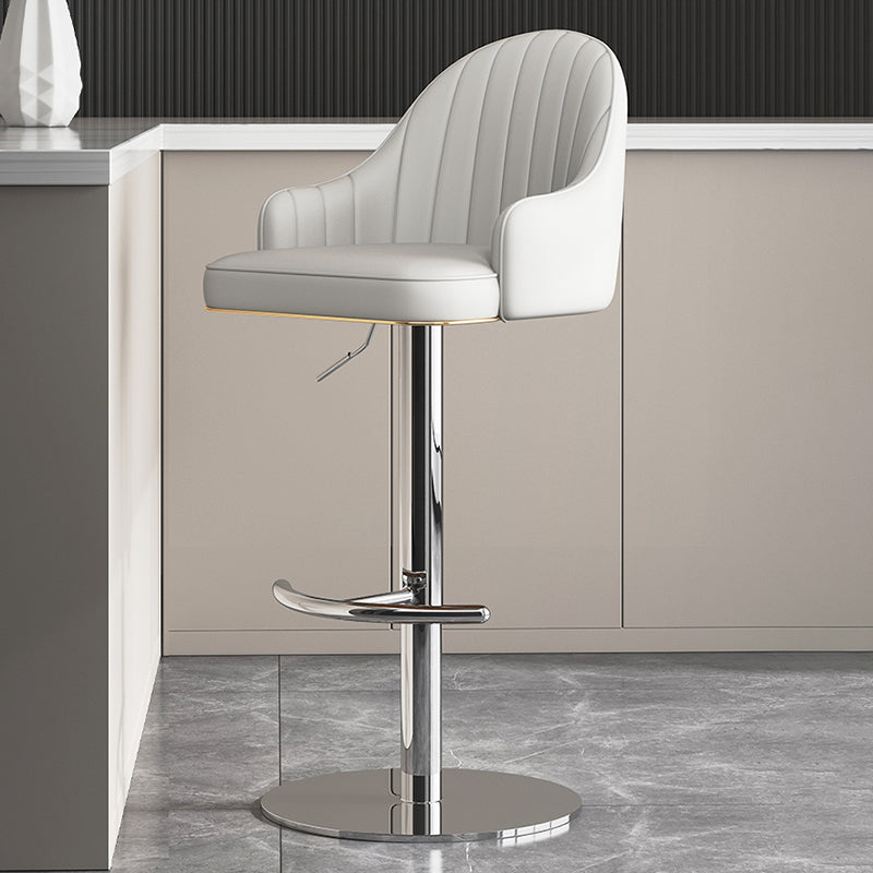 Industrial Backrest Elevatable Counter Stool Iron Cafe Bar Stool with Cushion and Pedal
