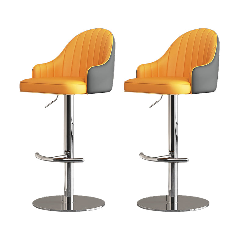 Industrial Backrest Elevatable Counter Stool Iron Cafe Bar Stool with Cushion and Pedal