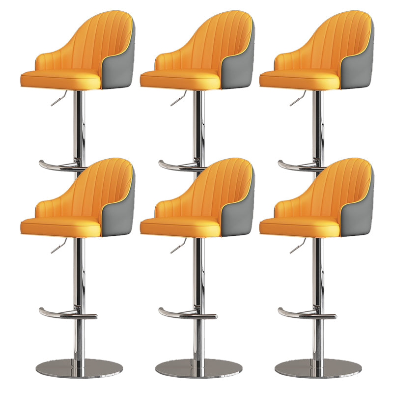 Industrial Backrest Elevatable Counter Stool Iron Cafe Bar Stool with Cushion and Pedal