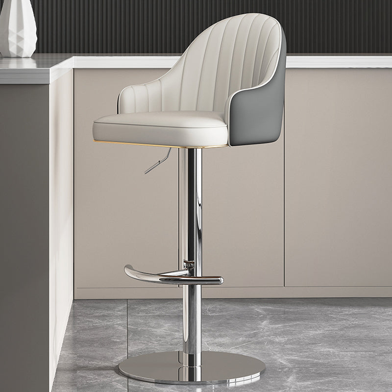 Industrial Backrest Elevatable Counter Stool Iron Cafe Bar Stool with Cushion and Pedal