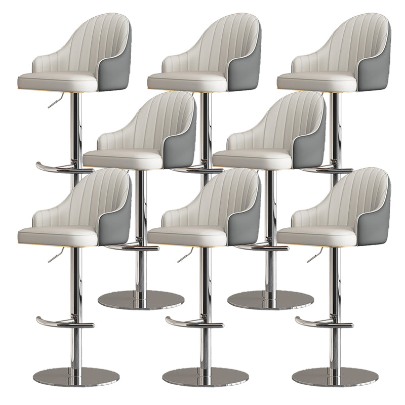 Industrial Backrest Elevatable Counter Stool Iron Cafe Bar Stool with Cushion and Pedal