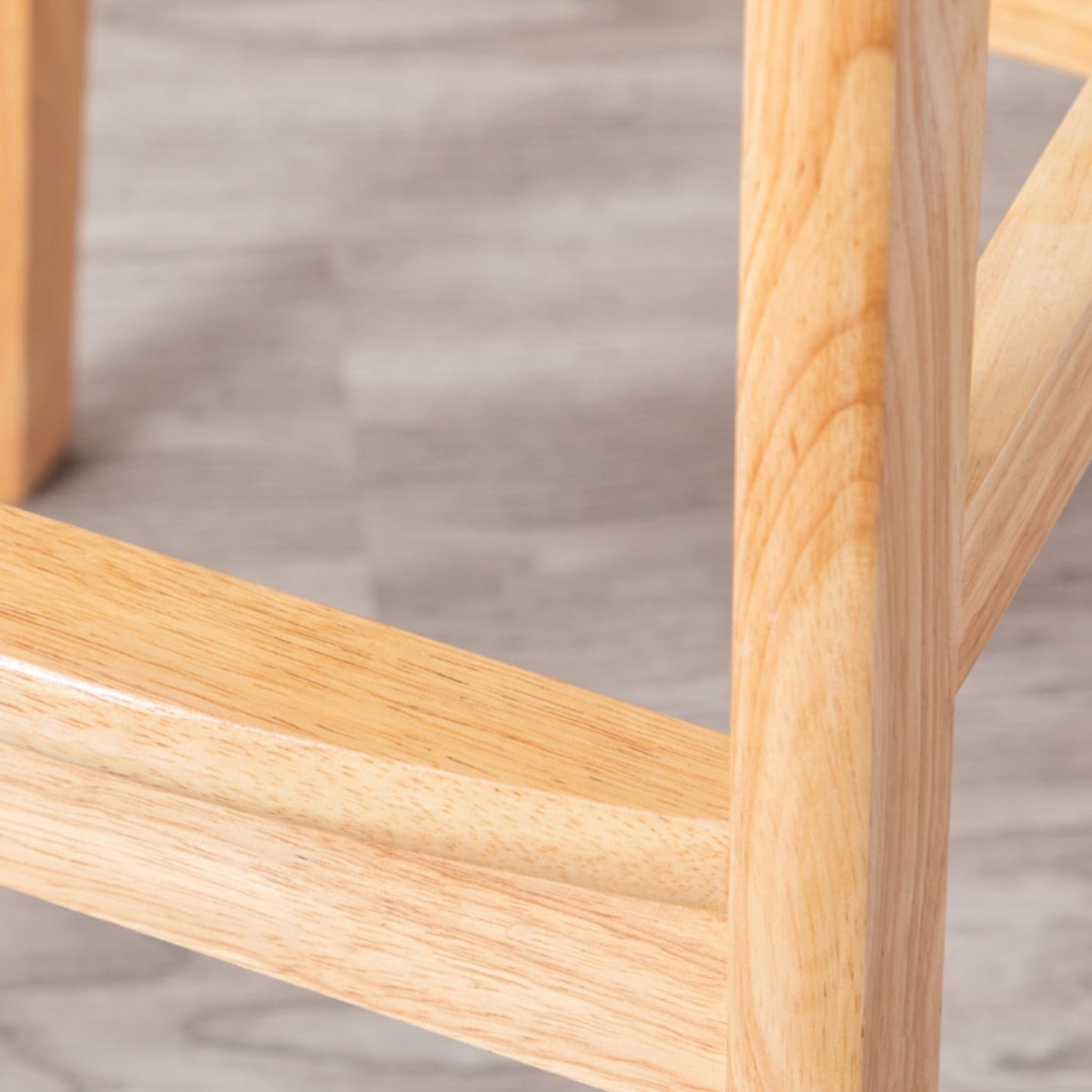Industrial Armless Backrest Counter Stool Rubber Wood Cafe Bar Stool with Cushion