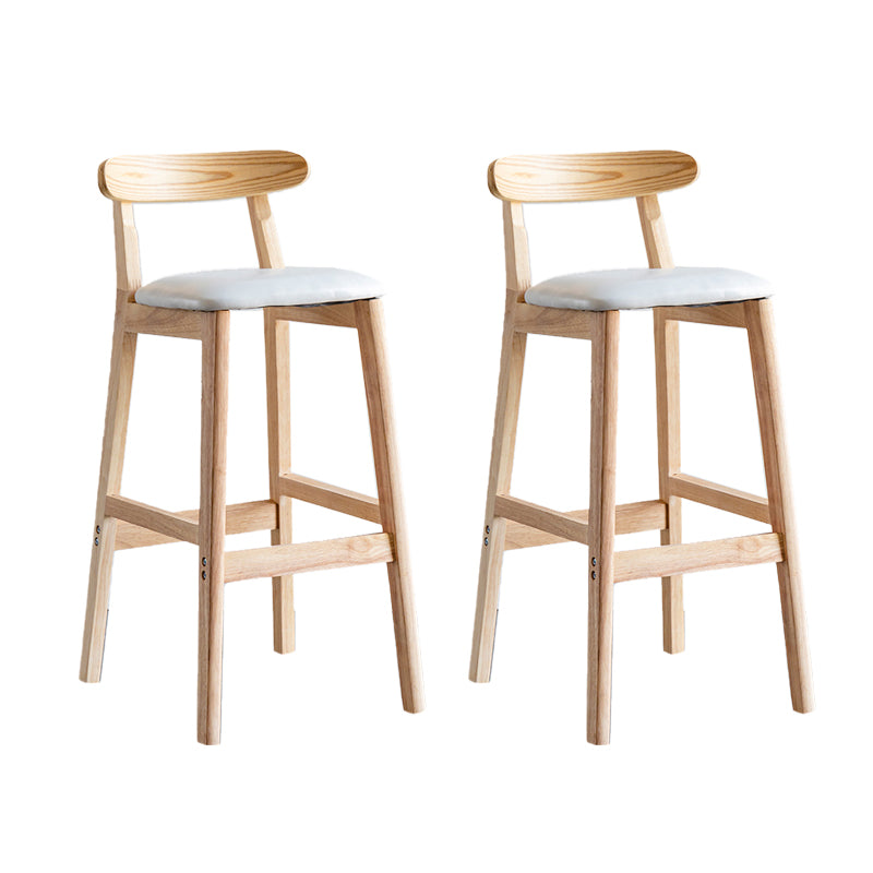 Industrial Backrest Armless Counter Stool Wood Cafe Bar Stool with Pedal and Cushion