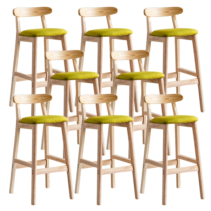 Industrial Backrest Armless Counter Stool Wood Cafe Bar Stool with Pedal and Cushion