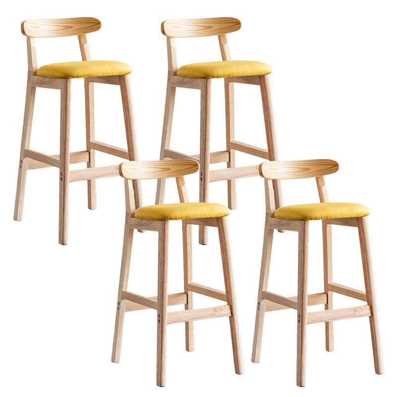 Industrial Backrest Armless Counter Stool Wood Cafe Bar Stool with Pedal and Cushion