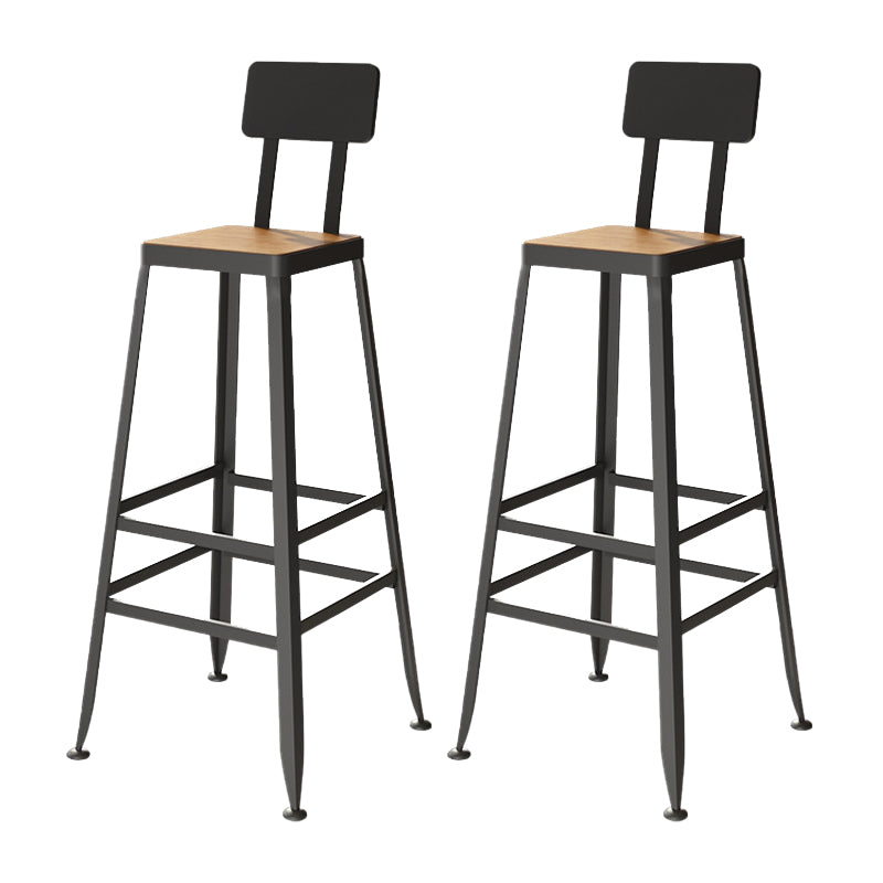 Industrial Metal Bar Stool Bar Height Armless Stool with Black Legs