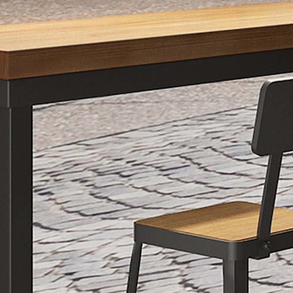 Industrial Metal Bar Stool Bar Height Armless Stool with Black Legs