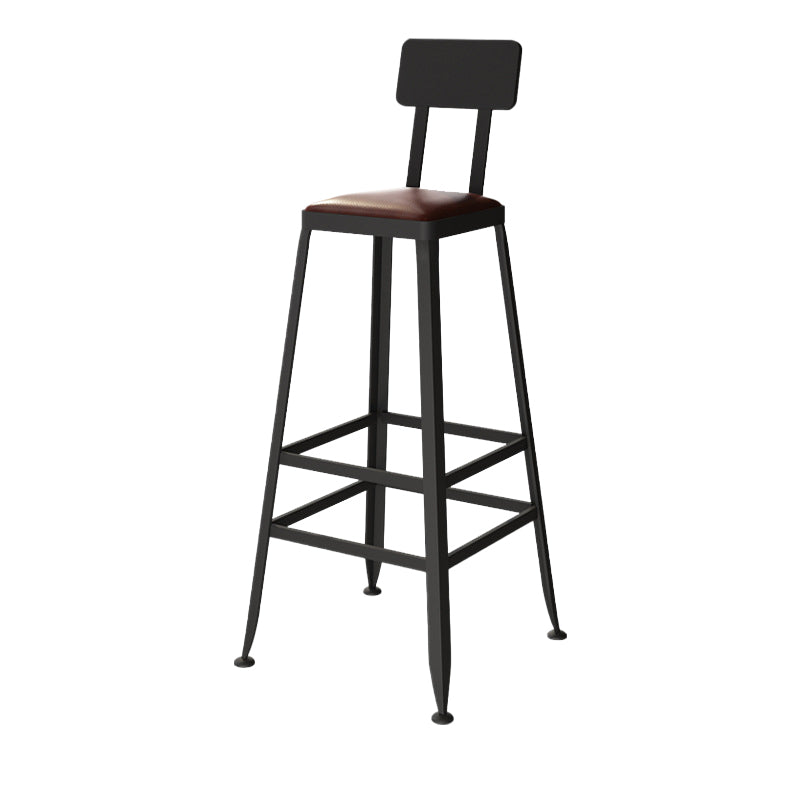 Industrial Metal Bar Stool Bar Height Armless Stool with Black Legs
