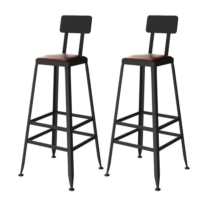 Industrial Metal Bar Stool Bar Height Armless Stool with Black Legs