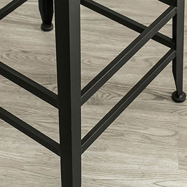 Industrial Metal Bar Stool Bar Height Armless Stool with Black Legs