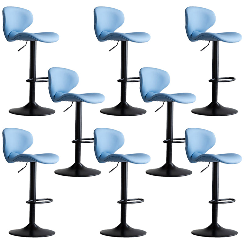 Swivel Adjustable Height Bar Stool Industrial Faux Leather Bar Stool with Footrest
