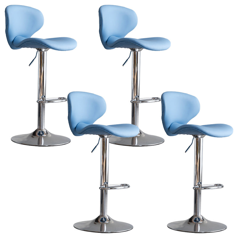 Swivel Adjustable Height Bar Stool Industrial Faux Leather Bar Stool with Footrest