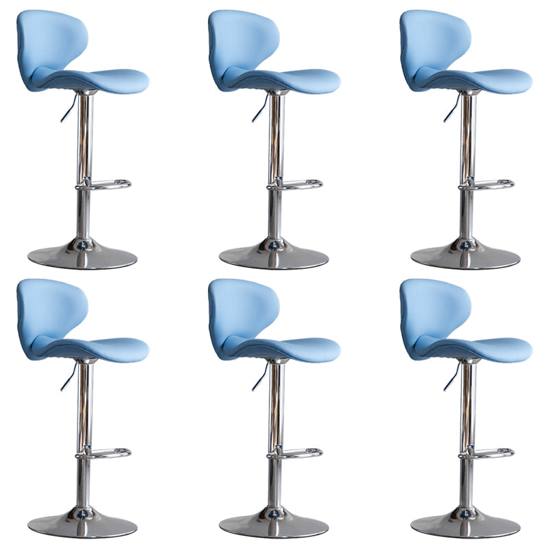 Swivel Adjustable Height Bar Stool Industrial Faux Leather Bar Stool with Footrest