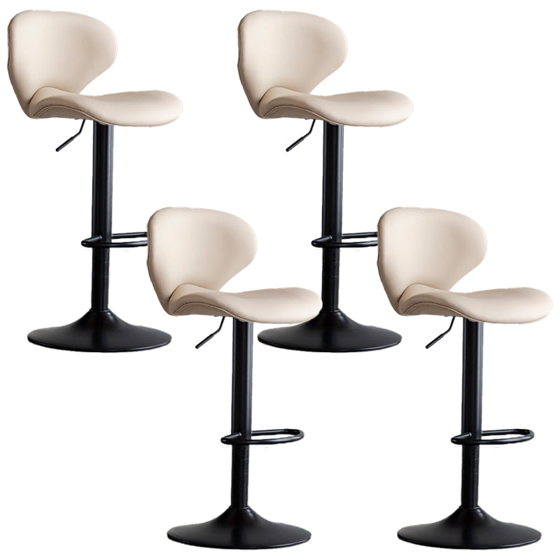Swivel Adjustable Height Bar Stool Industrial Faux Leather Bar Stool with Footrest