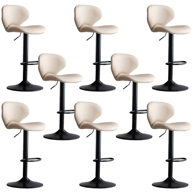 Swivel Adjustable Height Bar Stool Industrial Faux Leather Bar Stool with Footrest