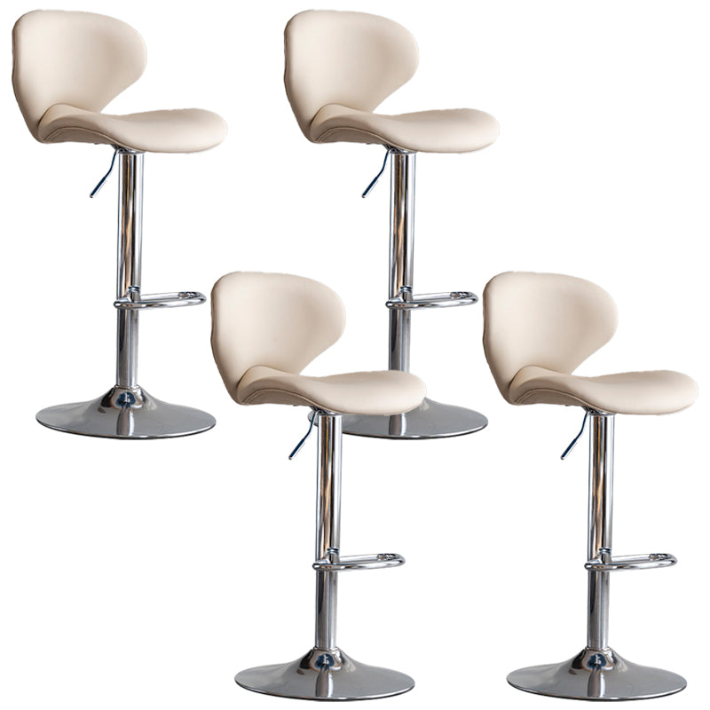 Swivel Adjustable Height Bar Stool Industrial Faux Leather Bar Stool with Footrest