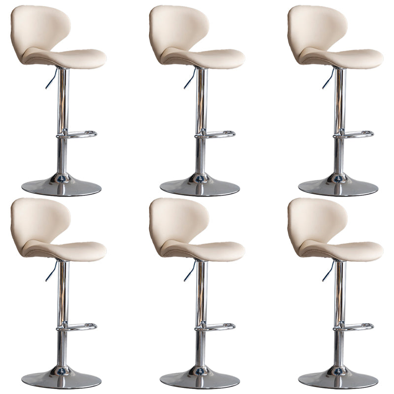 Swivel Adjustable Height Bar Stool Industrial Faux Leather Bar Stool with Footrest