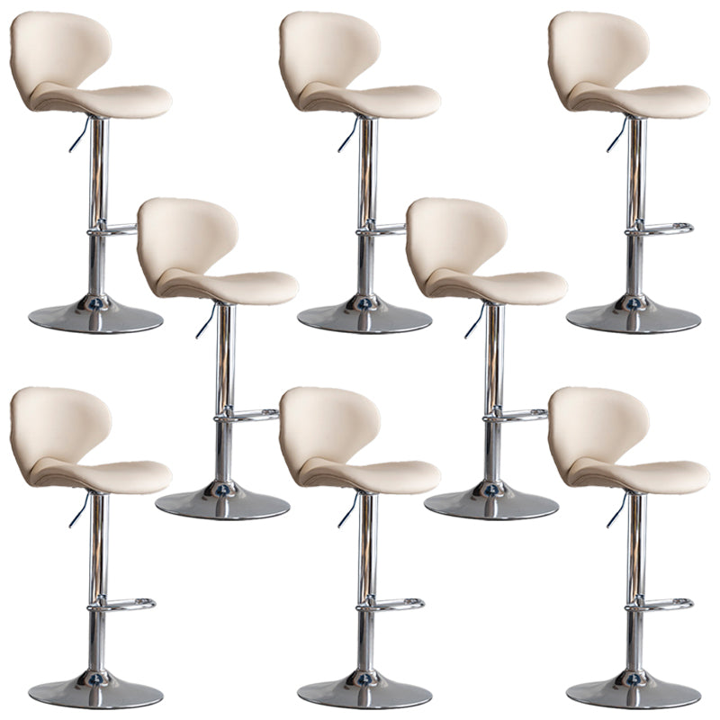 Swivel Adjustable Height Bar Stool Industrial Faux Leather Bar Stool with Footrest