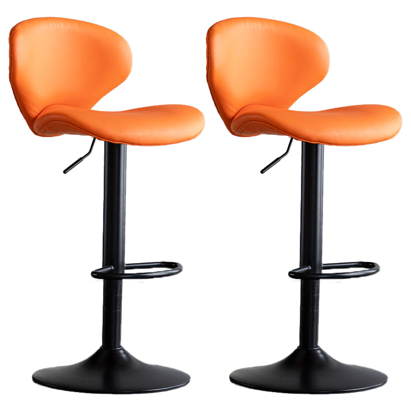 Swivel Adjustable Height Bar Stool Industrial Faux Leather Bar Stool with Footrest