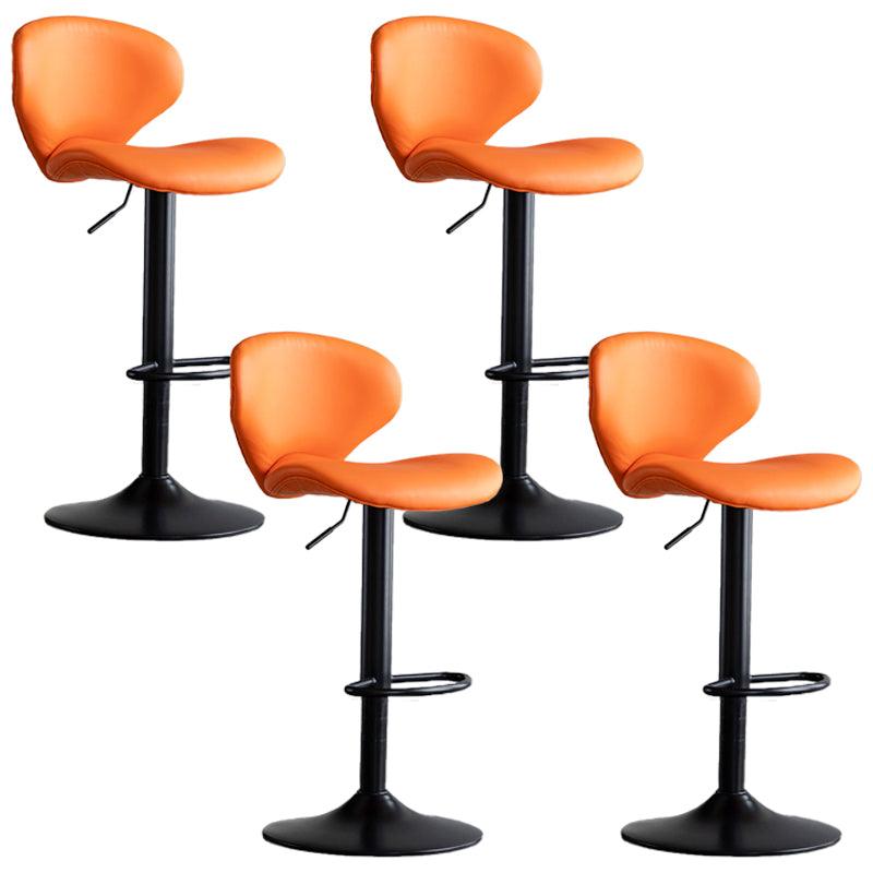 Swivel Adjustable Height Bar Stool Industrial Faux Leather Bar Stool with Footrest