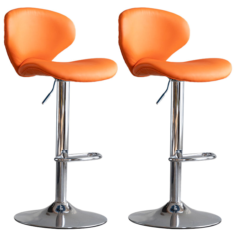 Swivel Adjustable Height Bar Stool Industrial Faux Leather Bar Stool with Footrest