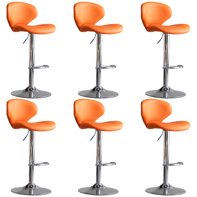 Swivel Adjustable Height Bar Stool Industrial Faux Leather Bar Stool with Footrest