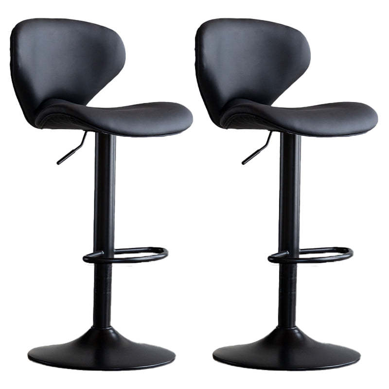 Swivel Adjustable Height Bar Stool Industrial Faux Leather Bar Stool with Footrest