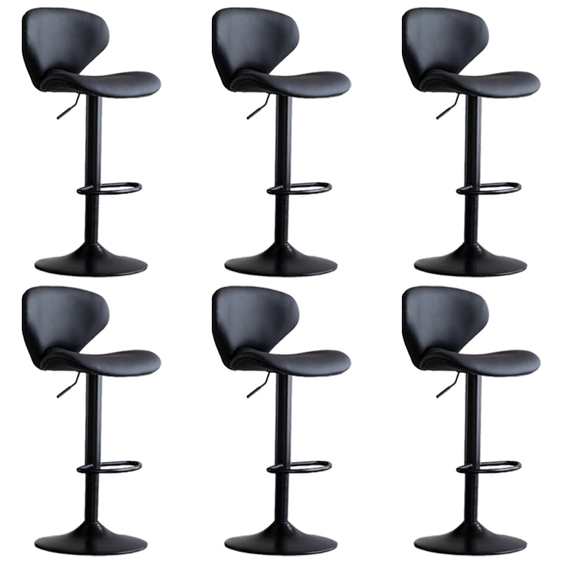 Swivel Adjustable Height Bar Stool Industrial Faux Leather Bar Stool with Footrest