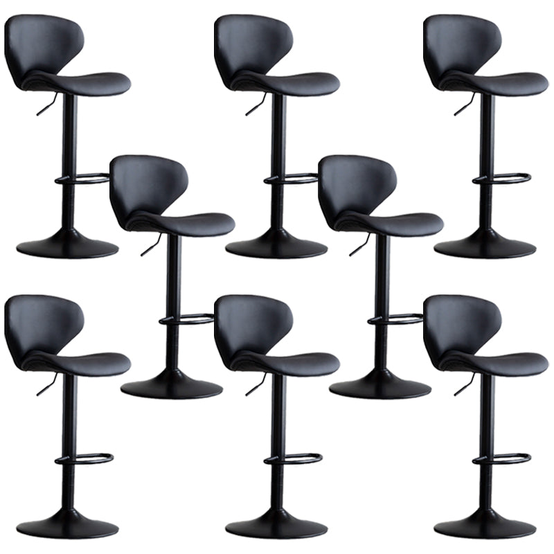 Swivel Adjustable Height Bar Stool Industrial Faux Leather Bar Stool with Footrest