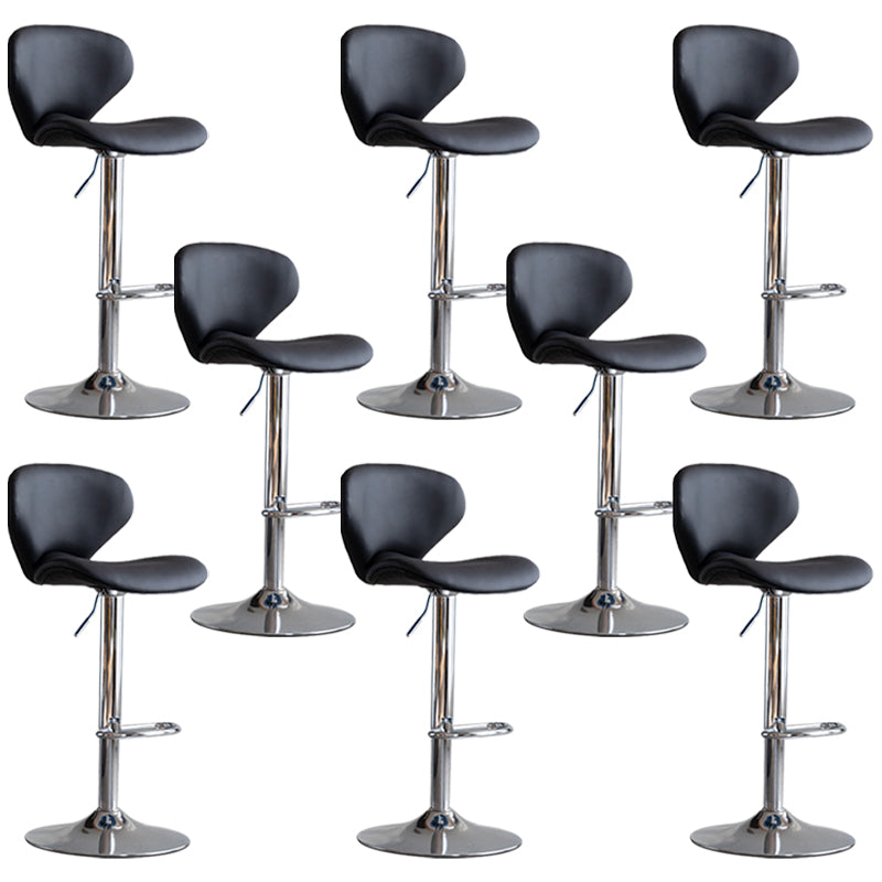 Swivel Adjustable Height Bar Stool Industrial Faux Leather Bar Stool with Footrest