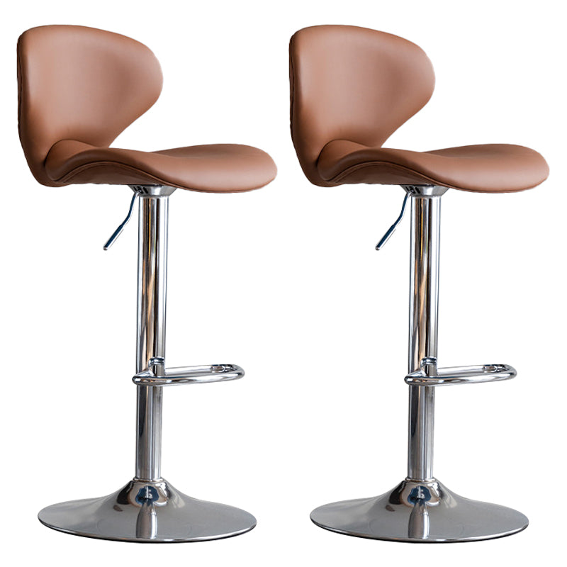 Swivel Adjustable Height Bar Stool Industrial Faux Leather Bar Stool with Footrest