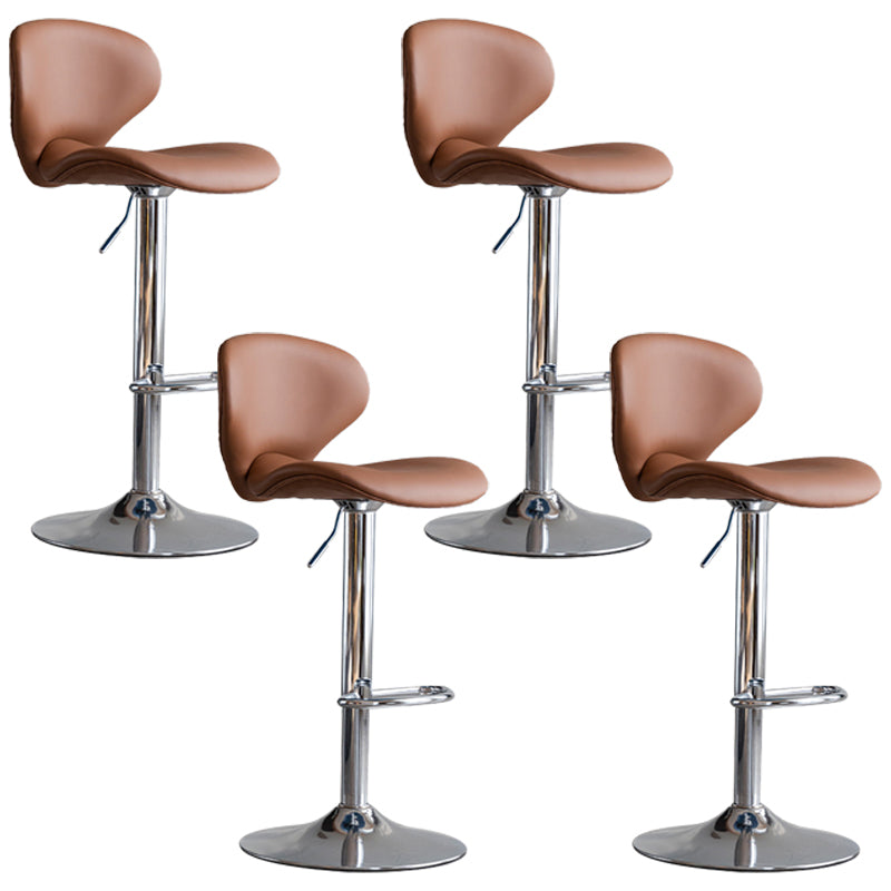 Swivel Adjustable Height Bar Stool Industrial Faux Leather Bar Stool with Footrest